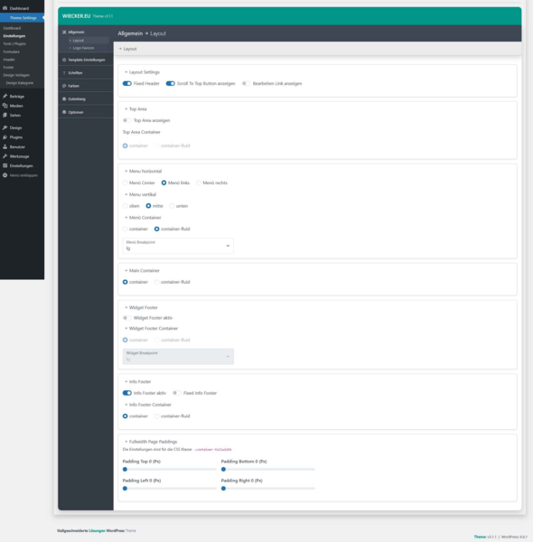  Layoutsteuerung im Theme-Backend