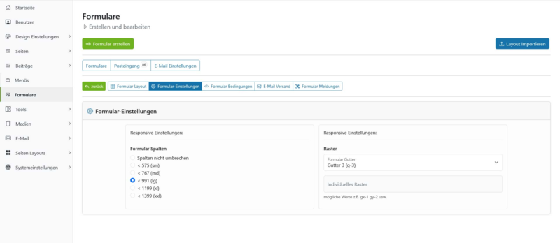  Responsive Formularspalten steuern