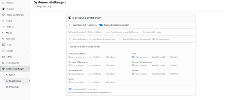  Flexible Registrierung