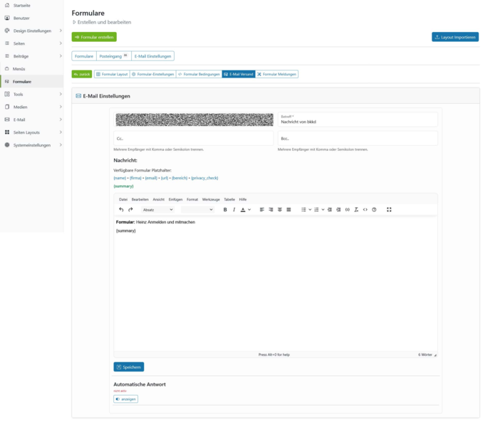 Individuelle E-Mail-Konfiguration