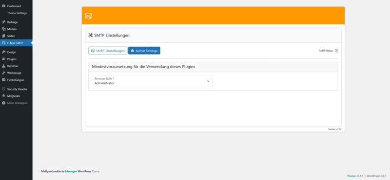  Admin-Einstellungen des Plugins